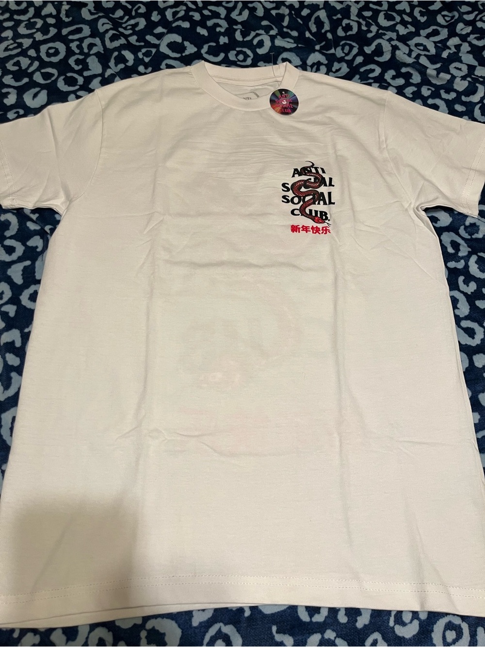 Anti Social Social Club White Tee with Red & Black Serpent Graphic